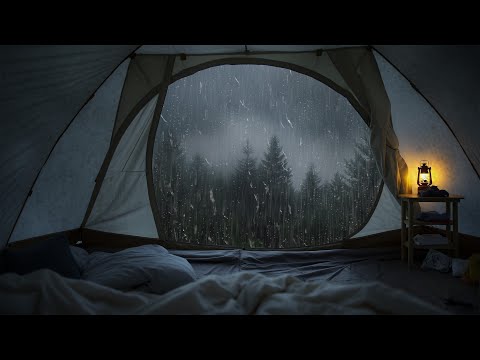 Relaxing rain on tent - 10 hours rain in the forest, Nature white noise for sleeping