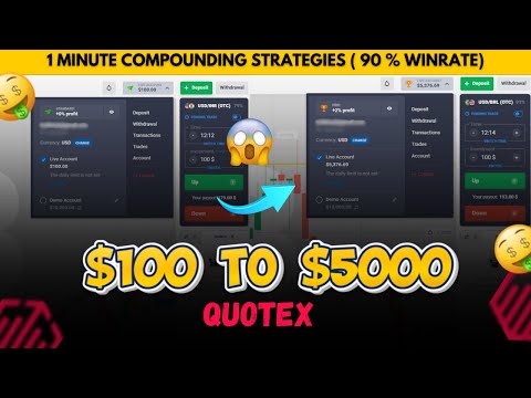 100$ To 5000$ Profit Compounding Quotex | Quotex Trading Strategy | binary options| Quotex