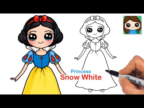 How to Draw Snow White 🍎 Disney Princess