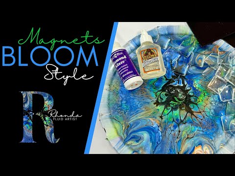 TINY Art 🎨 MAGNETS using the💥Bloom Technique | Acrylic Pouring | Demo #trirrrtistry #abstractart