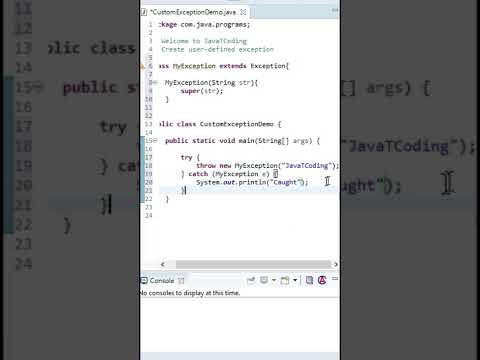 User-defined Custom Exception in Java | Create a Custom Exception Java #shorts #exceptionhandling