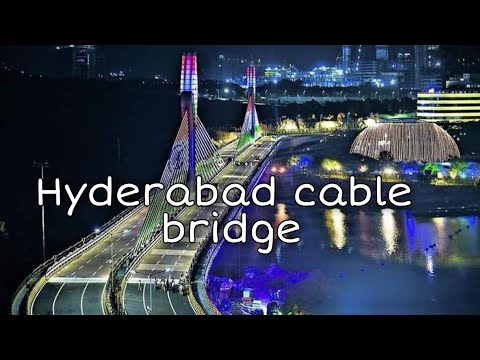 Hyderabad|Cablebridge|Hyderabad|Cable Bridge|Night view.