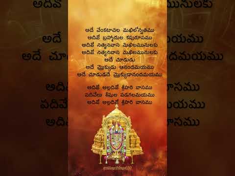 అదివో అల్లదివో శ్రీహరి వాసము.  #lordvenkateshwara #telugudevotionalsongs #@villagethings650