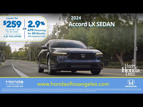 🚗 Black Friday Savings: Lease the 2024 Honda Accord for $259/mo at Honda of Downtown LA! 🔥