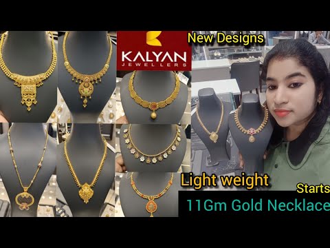 Kalyan Jewellers Gold Necklace designs with Price Starting 11Gm| Light weight gold necklace designs