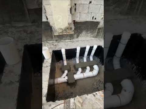 Connection of uPVC soil & waste pipe below the plinth beam | Civil Constructions #plumbing #shorts