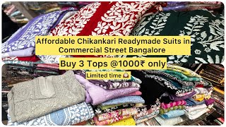 Best Affordable Chikankari Readymade Suits in Commercial Street Bangalore |Street Shopping | Khushbu