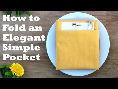 Simple Elegant Pocket Napkin Folding Tutorial - 1 minute video tutorial - Episode 29