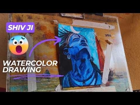 Shiv ji drawing | Watercolour drawing | Easy watercolour drawing