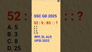 Reasoning analogy | SSC GD, RPF, SI, ALP, UPSI 2025 | #shorts #short #ytshorts #shortvideo #music