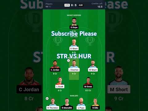 STR vs HUR Dream11 Prediction | Dream11 Team of Today Match | STR vs HUR Dream11 Team Today | #BBL