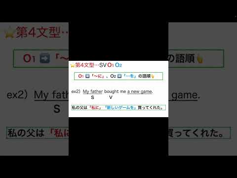 【高校英語 ざっくり！文法概要編】第5回 第4文型