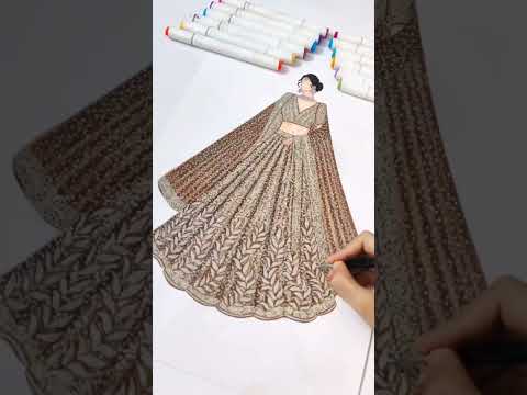 Brown colour lengha