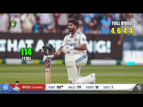 Nitish Reddy Batting Today | IND vs AUS 4th Test 2024 Nitish Kumar Reddy Century 100* vs Australia